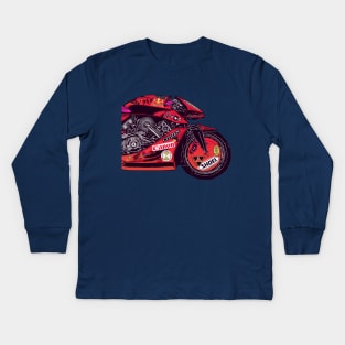 Akira Bike Transparent Kids Long Sleeve T-Shirt